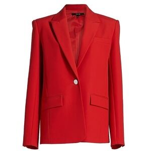 NWT TOCCIN Willa Boyfriend Blazer Women 8 Poppy Red Tailored Jacket
